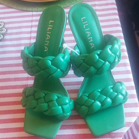 Liliana Shoes - Liliana Green Braided Heels